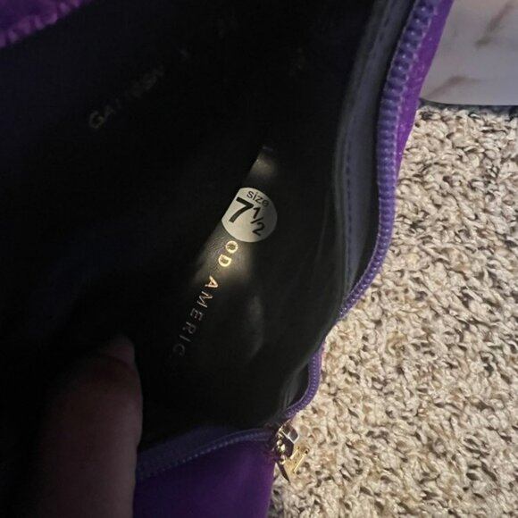 Good American Purple Sock Boots Stiletto Heel Pointed Toe Ankle Booties 7.5‎ - Picture 5 of 7